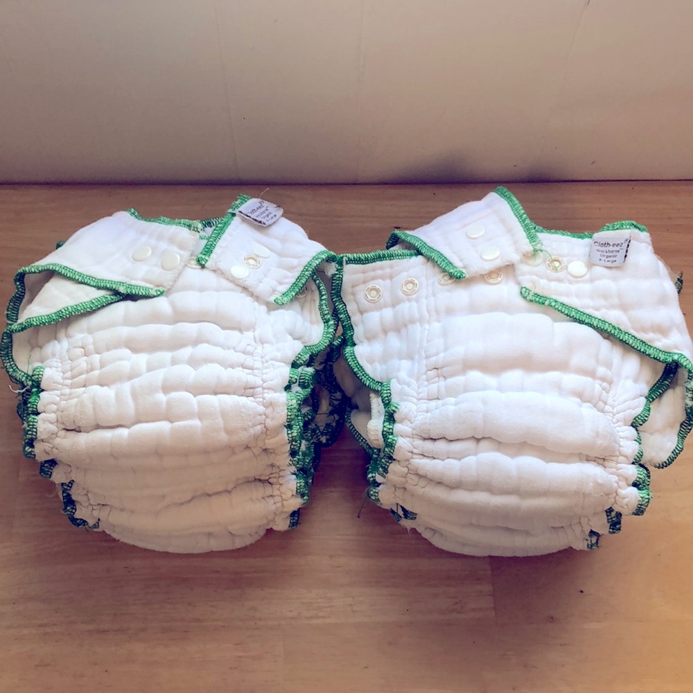 Cloth-Eez Organic Workhorse Cloth Diapers lot of 10 - XL size